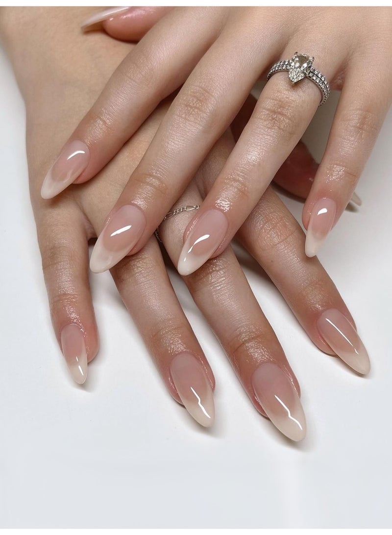 أظافر تركيب نود لامعة بتدرج أومبري شكل لوزي مدبب - Image 1